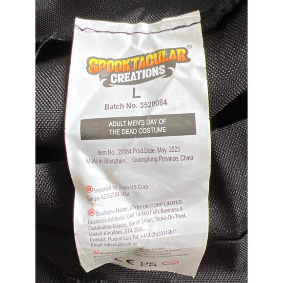 Adult Mens Day Of The Dead Costume XL By Spooktacular Creations  Mock Shirt Jack - Picture 10 of 13